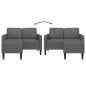 Preview: 2-Sitzer-Sofa mit Chaiselongue L-Form Dunkelgrau 125 cm Stoff