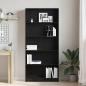 Preview: Bücherregal Schwarz Eichen-Optik 80x24x176 cm Holzwerkstoff