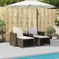 Preview: 5-tlg. Garten-Sofagarnitur Kissen Stapelbar Braun Poly Rattan