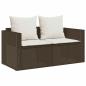 Preview: 5-tlg. Garten-Sofagarnitur Kissen Stapelbar Braun Poly Rattan