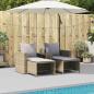 Preview: 5-tlg. Garten-Sofagarnitur Kissen Stapelbar Beige Poly Rattan