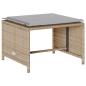 Preview: 5-tlg. Garten-Sofagarnitur Kissen Stapelbar Beige Poly Rattan