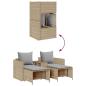 Preview: 5-tlg. Garten-Sofagarnitur Kissen Stapelbar Beige Poly Rattan
