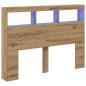 Preview: LED-Kopfteil mit Ablagen Artisan-Eiche 140x17x102 cm