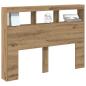 Preview: LED-Kopfteil mit Ablagen Artisan-Eiche 140x17x102 cm