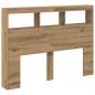 Preview: LED-Kopfteil mit Ablagen Artisan-Eiche 140x17x102 cm