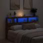 Preview: ARDEBO.de - LED-Kopfteil mit Ablagen Altholz-Optik 180x17x102 cm