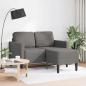 Preview: 2-Sitzer-Sofa mit Chaiselongue L-Form Hellgrau 125 cm Leinen