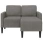 Preview: 2-Sitzer-Sofa mit Chaiselongue L-Form Hellgrau 125 cm Leinen