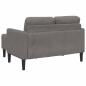Preview: 2-Sitzer-Sofa mit Chaiselongue L-Form Hellgrau 125 cm Leinen