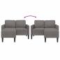 Preview: 2-Sitzer-Sofa mit Chaiselongue L-Form Hellgrau 125 cm Leinen