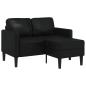 Preview: ARDEBO.de - 2-Sitzer-Sofa mit Chaiselongue L-f?rmig Schwarz 125 cm Kunstleder