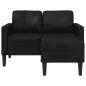 Preview: 2-Sitzer-Sofa mit Chaiselongue L-f?rmig Schwarz 125 cm Kunstleder