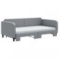 Preview: Tagesbett Ausziehbar mit Matratze Hellgrau 100x200 cm Stoff