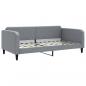 Preview: Tagesbett Ausziehbar mit Matratze Hellgrau 100x200 cm Stoff