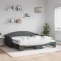 Preview: ARDEBO.de - Tagesbett Ausziehbar mit Matratzen Dunkelgrau 90x190 cm Stoff