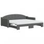 Preview: Tagesbett Ausziehbar mit Matratzen Dunkelgrau 90x190 cm Stoff