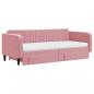 Preview: Tagesbett Ausziehbar mit Schubladen Rosa 90x200 cm Samt