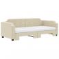 Preview: Tagesbett Ausziehbar mit Matratzen Creme 100x200 cm Stoff
