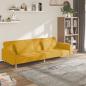 Preview: ARDEBO.de - Schlafsofa 2-Sitzer mit 2 Kissen Gelb Stoff