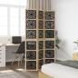 Preview: 3-tlg. Raumteiler Braun und Schwarz Massivholz Paulownia