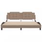 Preview: Bettgestell mit LED Cappuccino-Braun 180x200 cm Kunstleder