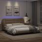 Preview: Bettgestell mit LED Cappuccino-Braun 180x200 cm Kunstleder