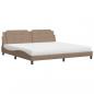 Preview: Bett mit Matratze Cappuccino-Braun 200x200 cm Kunstleder