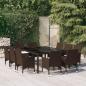 Preview: ARDEBO.de - 11-tlg. Garten-Essgruppe Poly Rattan Braun