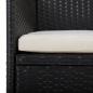 Preview: 3-tlg. Garten-Essgruppe Poly Rattan und Hartglas Schwarz