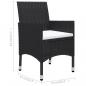 Preview: 3-tlg. Garten-Essgruppe Poly Rattan und Hartglas Schwarz