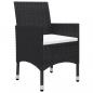 Preview: 3-tlg. Bistro-Set Poly-Rattan und Hartglas Schwarz