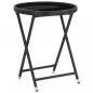 Preview: 3-tlg. Bistro-Set Poly-Rattan und Hartglas Schwarz