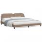 Preview: ARDEBO.de - Bettgestell mit LED Cappuccino-Braun 200x200 cm Kunstleder