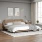 Preview: Bettgestell mit LED Cappuccino-Braun 200x200 cm Kunstleder
