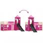Preview: Etagenbett mit Rutsche und Gardinen Rosa 90x200 cm
