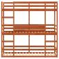 Preview: Dreifach-Etagenbett Wachsbraun 90x200 cm Massivholz Kiefer