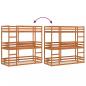 Preview: Dreifach-Etagenbett Wachsbraun 90x200 cm Massivholz Kiefer