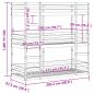 Preview: Dreifach-Etagenbett Wachsbraun 90x200 cm Massivholz Kiefer