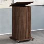 Preview: ARDEBO.de - Rednerpult mit Rollen & Schublade Braun Eiche-Optik 55x55x107cm