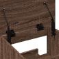 Preview: Rednerpult mit Rollen & Schublade Braun Eiche-Optik 55x55x107cm