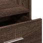 Preview: Rednerpult mit Rollen & Schublade Braun Eiche-Optik 55x55x107cm