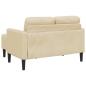 Preview: 2-Sitzer-Sofa mit Chaiselongue L-Form Creme 125 cm Stoff
