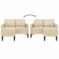 Preview: 2-Sitzer-Sofa mit Chaiselongue L-Form Creme 125 cm Stoff