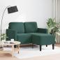 Preview: 2-Sitzer-Sofa mit Chaiselongue L-Form Dunkelgrün 125 cm Samt