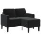 Preview: ARDEBO.de - 2-Sitzer-Sofa mit Chaiselongue L-Form Schwarz 125 cm Samt