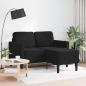 Preview: 2-Sitzer-Sofa mit Chaiselongue L-Form Schwarz 125 cm Samt