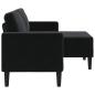 Preview: 2-Sitzer-Sofa mit Chaiselongue L-Form Schwarz 125 cm Samt