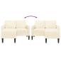 Preview: ARDEBO.de - 2-Sitzer-Sofa mit Chaiselongue L-Form Creme 125 cm Leinen