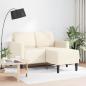 Preview: 2-Sitzer-Sofa mit Chaiselongue L-Form Creme 125 cm Leinen